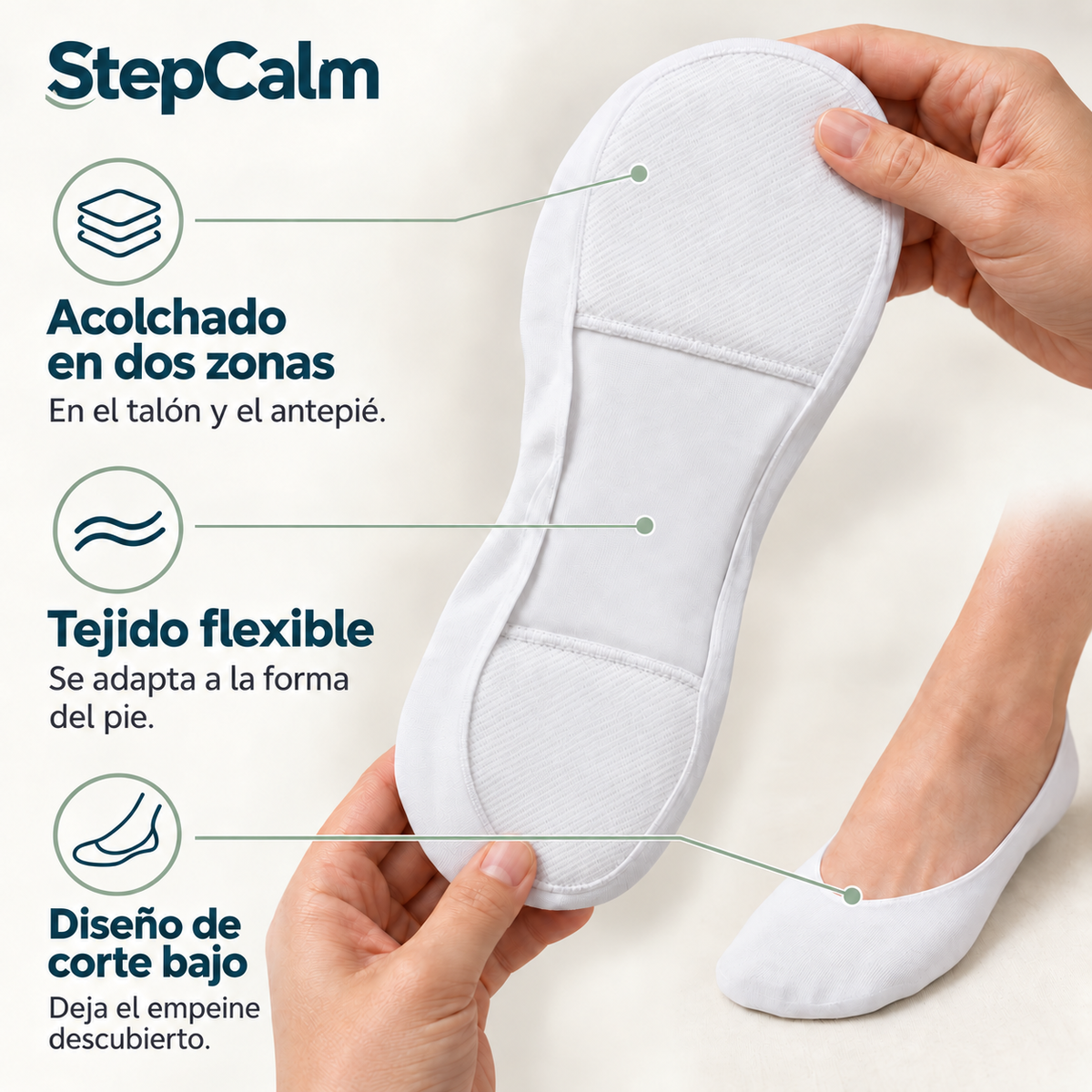 Calcetines invisibles con acolchado extra
